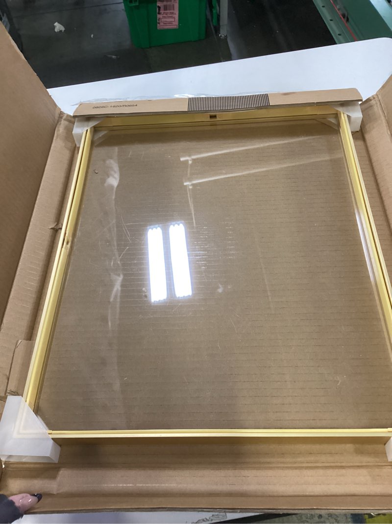 Condition photo showing Good Condition for Americanflat Aluminum 16x20 Floating Picture Frame with Shatter-Resistant Glass - Use as 11x14 Picture Frame or Display 16x20 Photo - Signature Float Collection - Photo Frames for Wall Display - Gold Gold 16X20 1 Pack