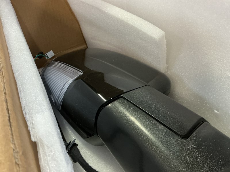 Condition photo showing Good Condition for right passenger side door mirror compatible with 2013-2018 ram 1500 2500 3500 with power folding power glass heated turn signal puddle lights black replace#68096196af (9+2pins) r-11pins black