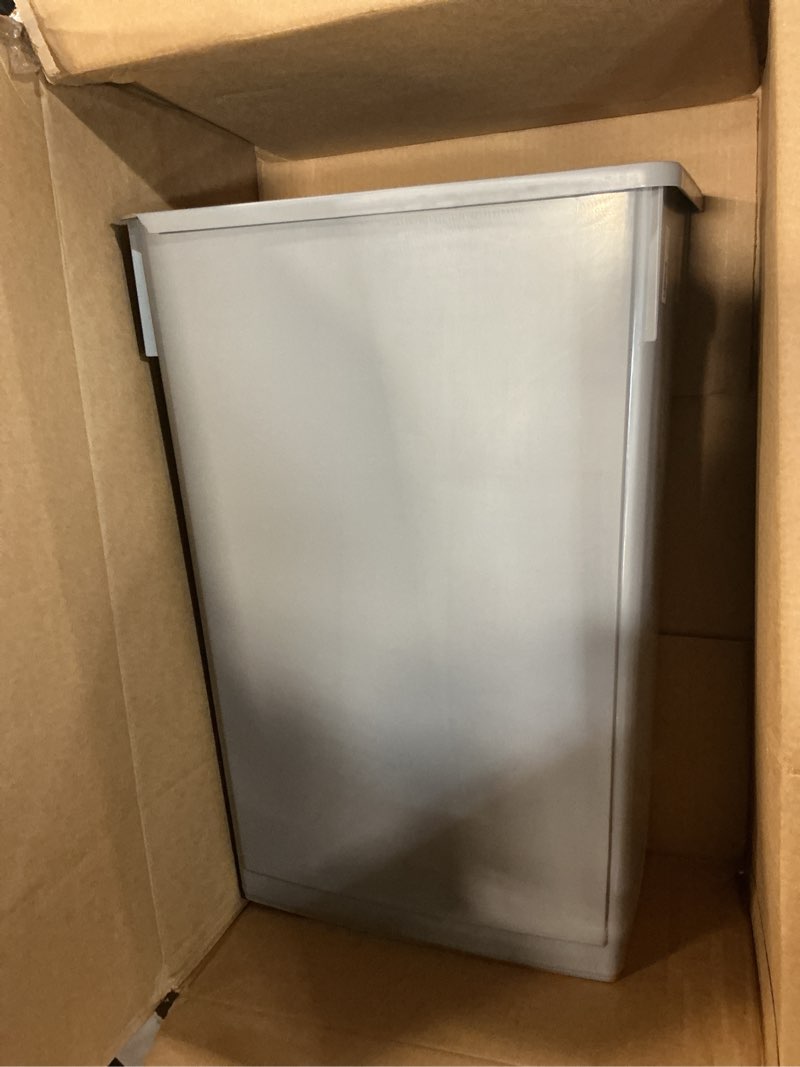 Condition photo showing As Is for Winco PTC-23SG Slender Trash Can, 23-Gallon, Gray,Medium Can Gray