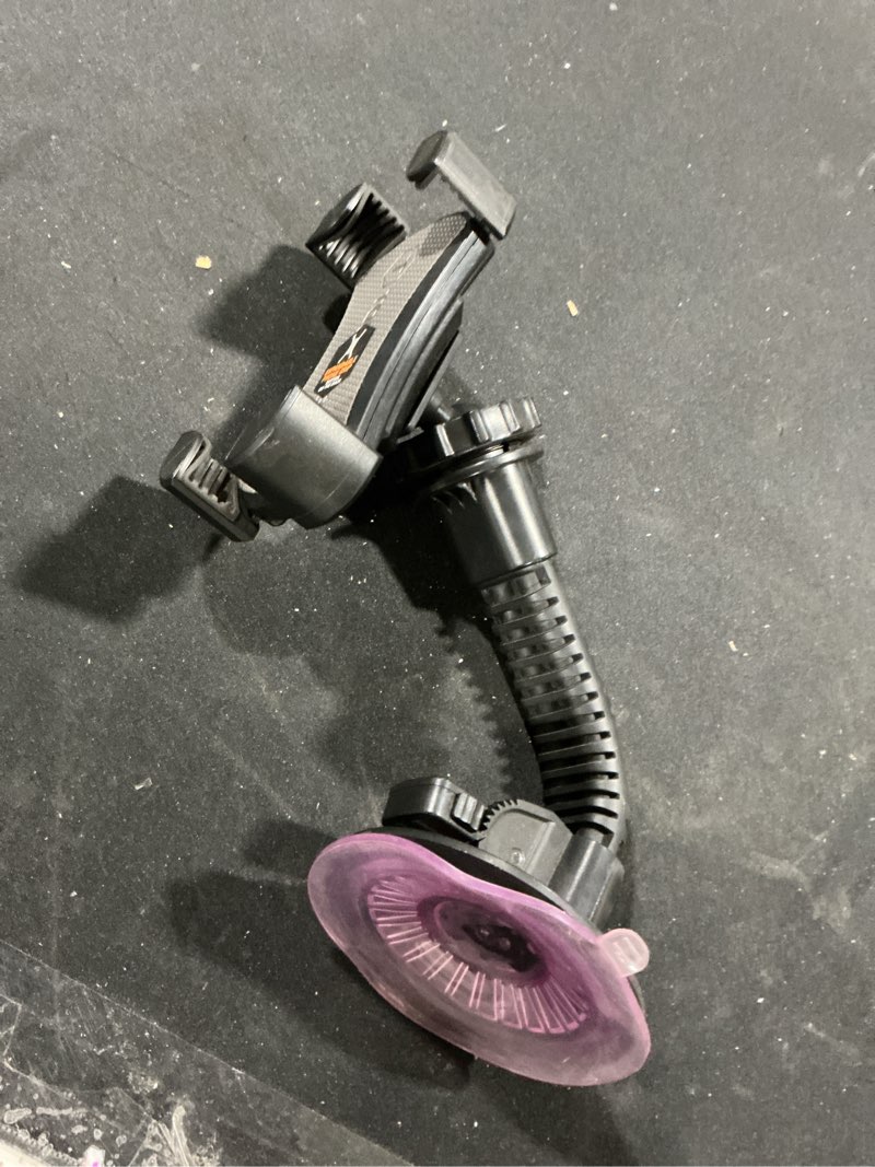 Condition photo showing As Is for (Similar to stock photo) ToughTested Mammoth Windshield Mobile Mount, Features Double-Ribbed Gooseneck Arm, Expandable Claw Grip Holder with 360 Degree Rotation, Extra Large Suction Cup, Quick Release Button