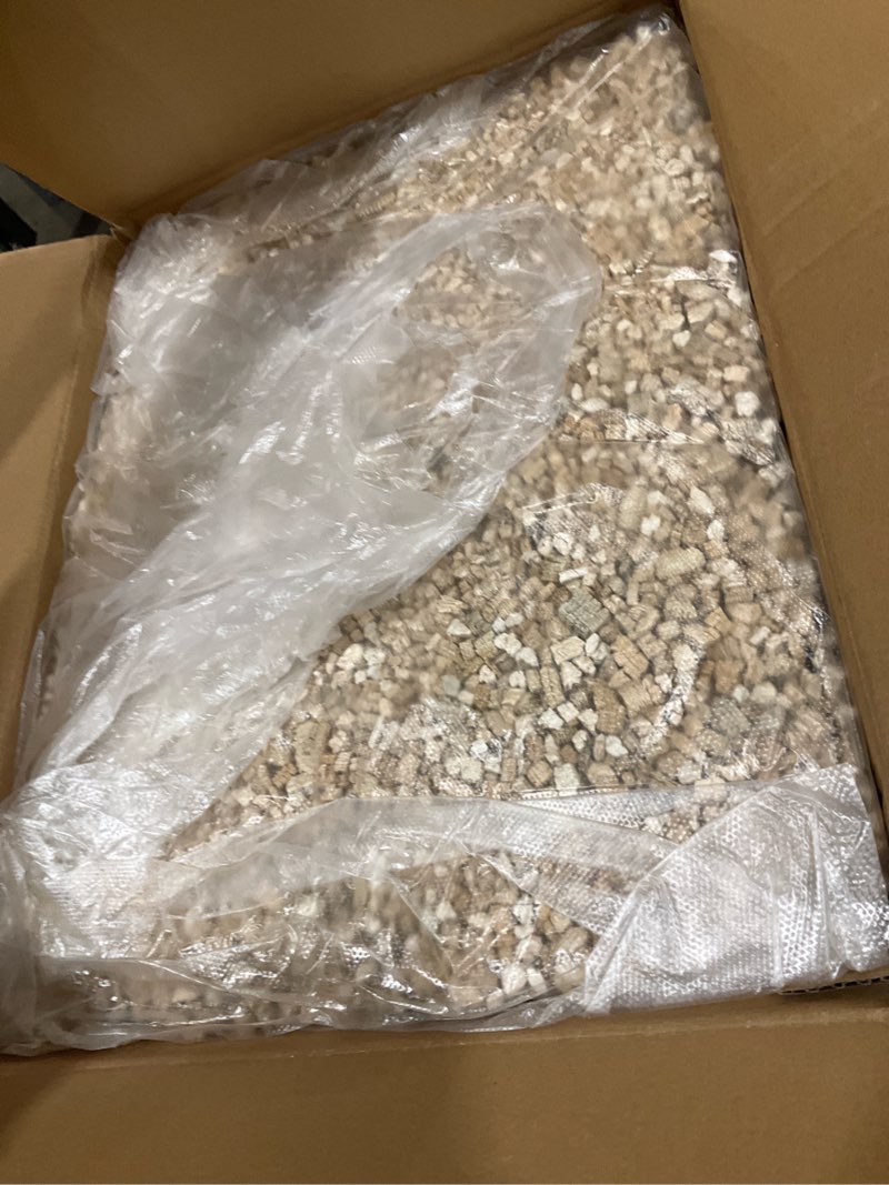 Condition photo showing As Is for 15qt organic vermiculite granules for plants and gardening 15qt medium vermiculite