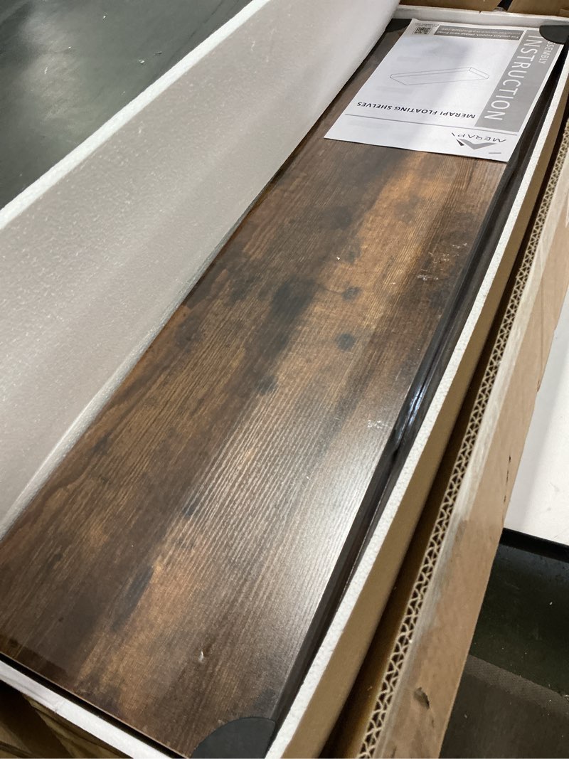 Condition photo showing Good Condition for Merapi Set of 3 Floating Shelves 36 Inch Wall Mounted Solid Wood Shelves for Bathroom Kitchen Living