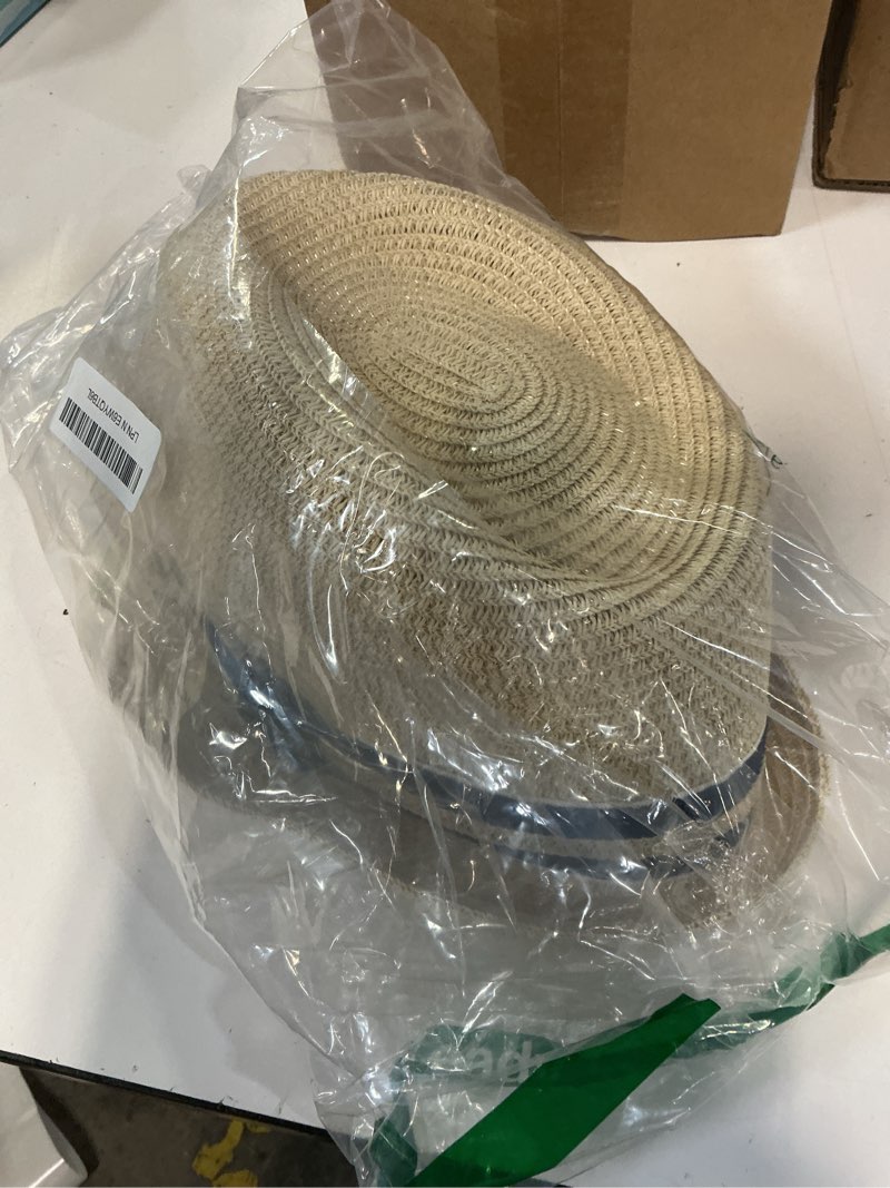Condition photo showing New/Like New for comhats summer fedora straw hats for men beach sun panama packable trilby dress derby beige xx-large xxl