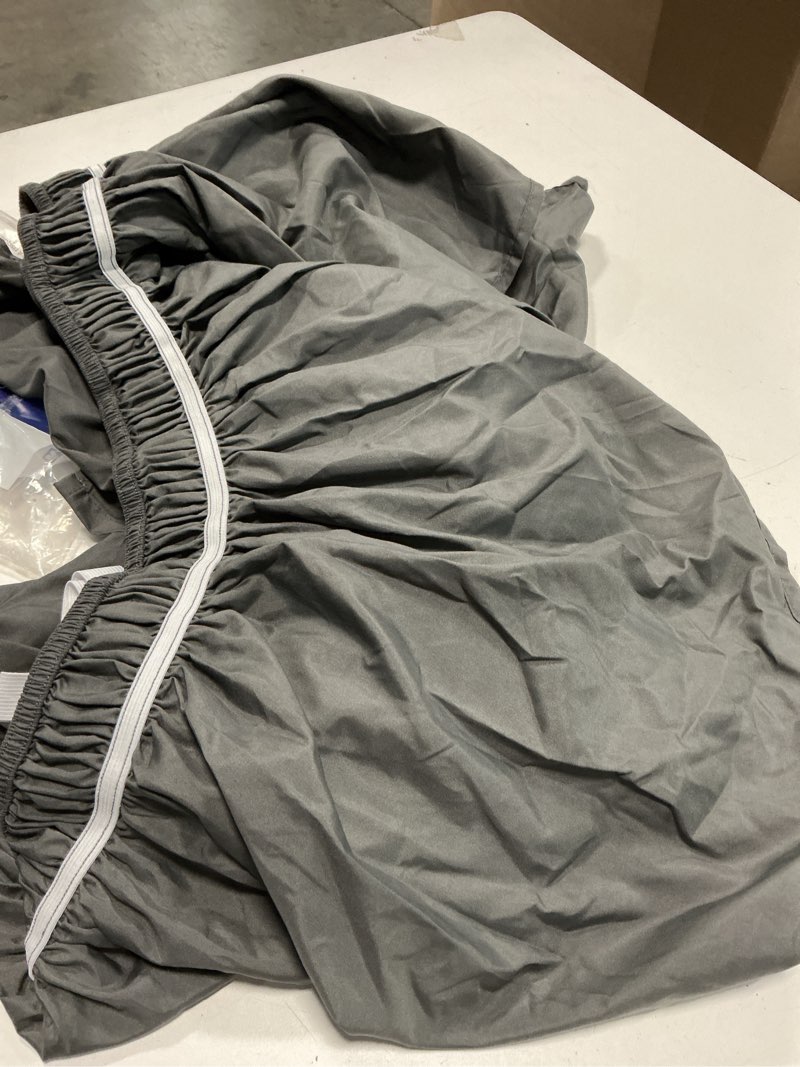 Condition photo showing Good Condition for rimela dark grey bed skirt for queen size beds & matresses wrap around elastic dust ruffles for box spring, solid wrinkle and fade resistant machine wash fabric easy to install, bedskirt 15 inch drop dark grey queen-15" drop