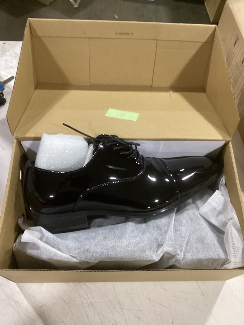Condition photo showing Good Condition for decarsdz mens faux patent leather classic lace-up formal oxford tuxedo dress shoes 7.5 black