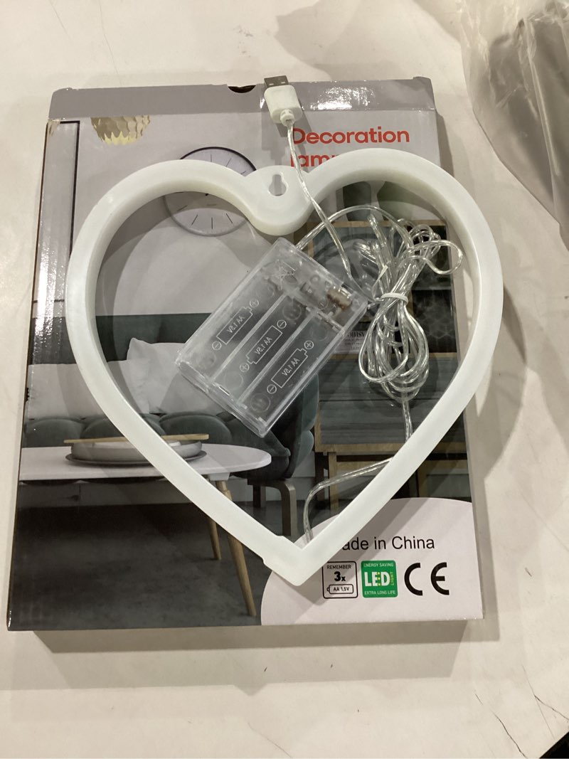 Retisee 4 Pack Heart Neon Sign LED Neon Light Battery Operated or USB Powered Heart Signs Lamp Gifts