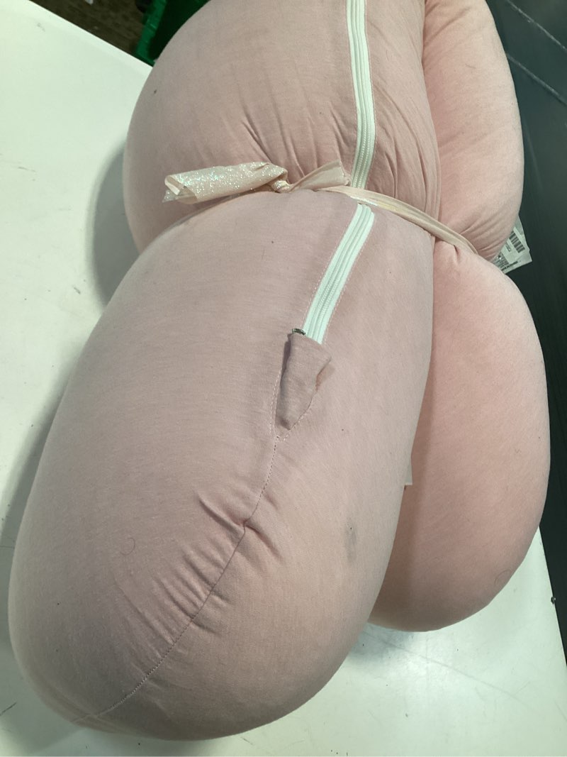 Condition photo showing As Is for momcozy pregnancy pillows for side sleeping, j shaped maternity body pillow for pregnancy, soft pregnancy pillow for head neck belly support, blue