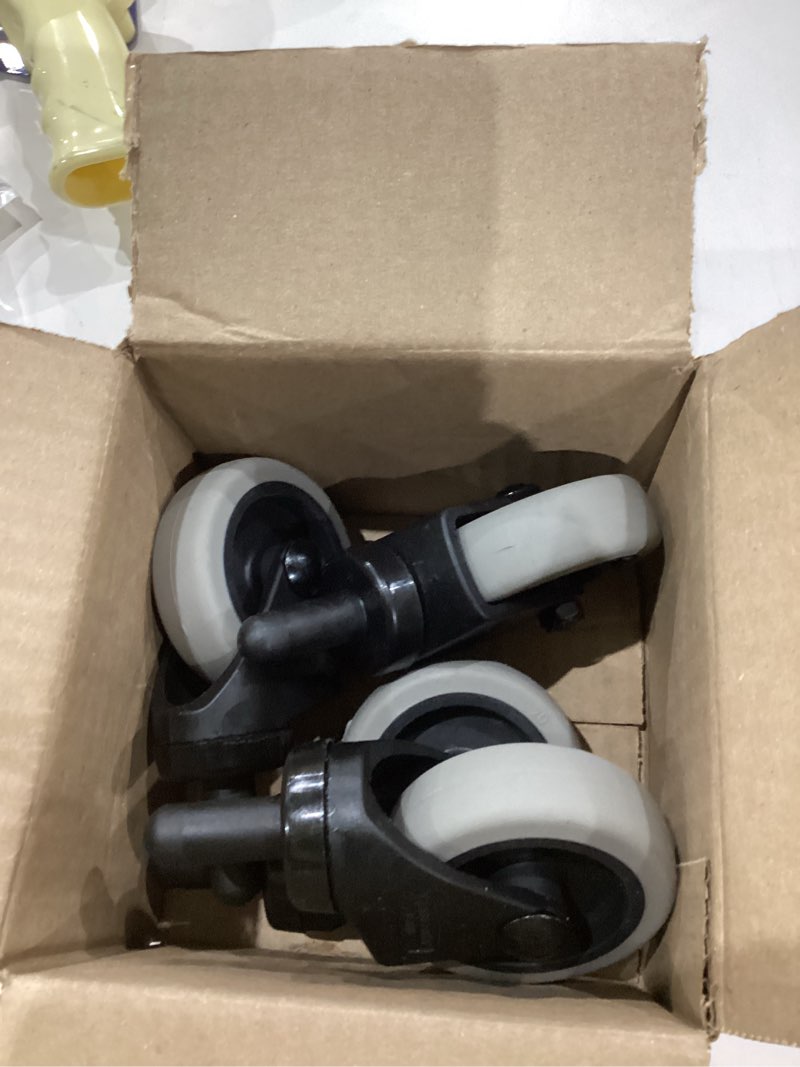 Condition photo showing As Is for Replacement Casters Compatible with Rubbermaid WaveBrake Mop Bucket Casters - 3 Non-Marking Wheels Set of 4 Black Gray