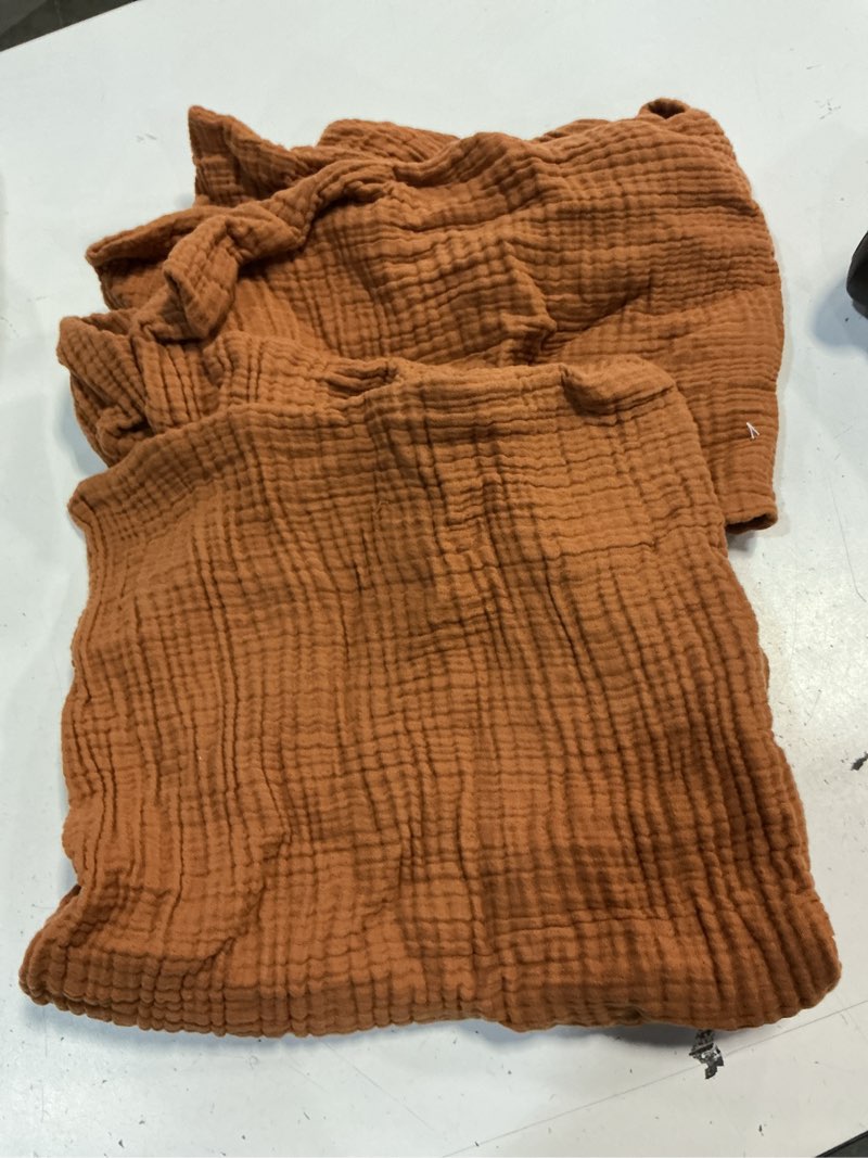 Condition photo showing As Is for organic cotton gauze dream sham  set, full/queen, terracotta