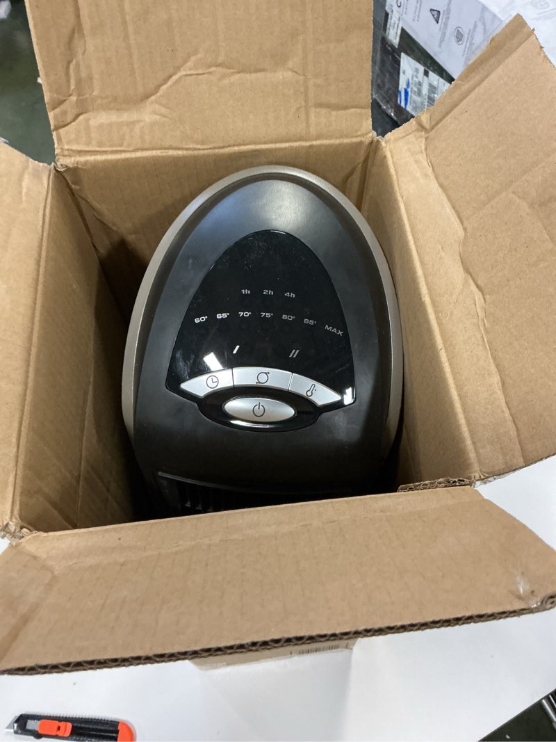 Condition photo showing As Is for Lasko Oscillating Ceramic Tower Space Heater for Home with Adjustable Thermostat, Timer and Remote Control, 22.5 Inches, Grey/Black, 1500W, 751320