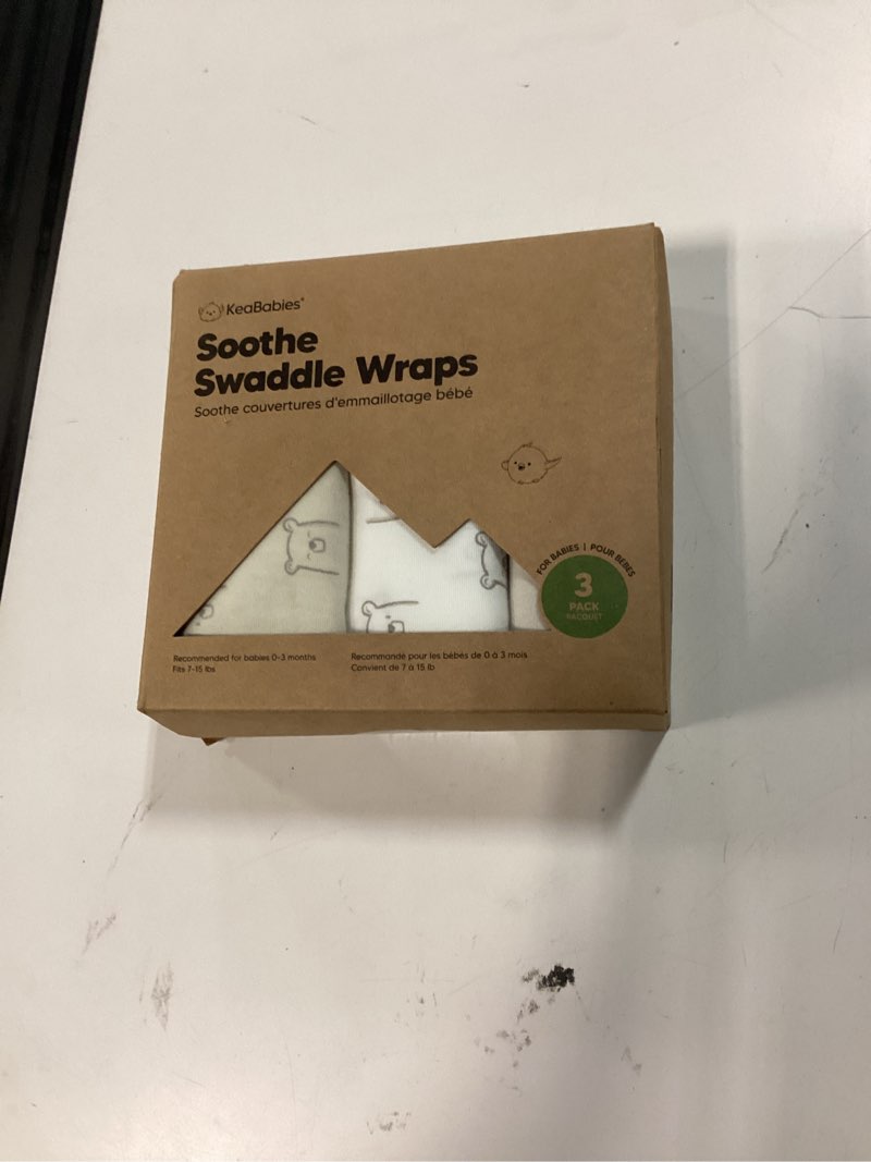Condition photo showing New/Like New for 3-pack organic baby swaddle sleep sacks - swaddles for newborns, infant 0-3 months, baby girls, boys, soft & snug newborn sleep sack, nursery swaddling blankets (bumble bear, os) one size (0-3 months) bumble bear