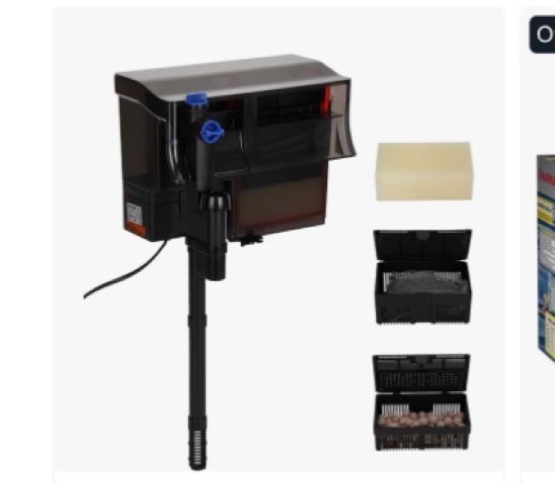 20-50 Gal Wall Mounted Aquarium Filter Multi Layer Filtration System Efficient Wall Hanging Fish Tan