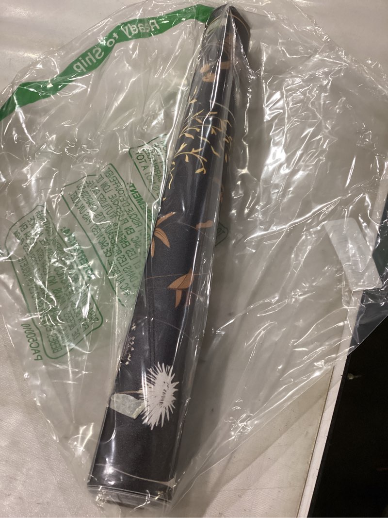 Condition photo showing New/Like New for Black Floral Wallpaper Peel and Stick, Vintage Dark Gold Contact Paper, Golden Antique Boho Botanical Wall Paper Self Adhesive Removable Waterproof for Bedroom Cabinet Drawer Table Decor 17.5" x 118" 17.5" x 118" Black Gold &White