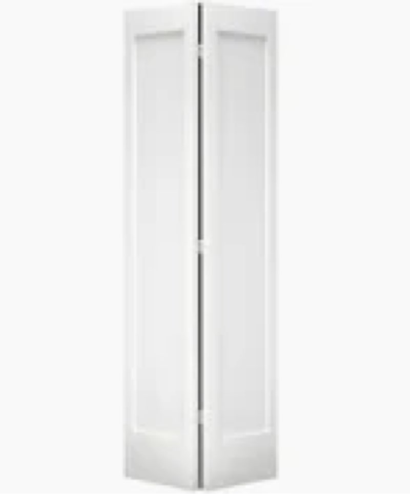 JUBEST 24in. x 80in. Bifold Door, 1 Panel Bifold Interior Doors, Hollow Core Bi Fold Closet Door with Hardware Kit Include, Folding Doors for Laundry, Pantry & Bedroom, Vinyl Wrapped, Black 24in. x 80in. Withe