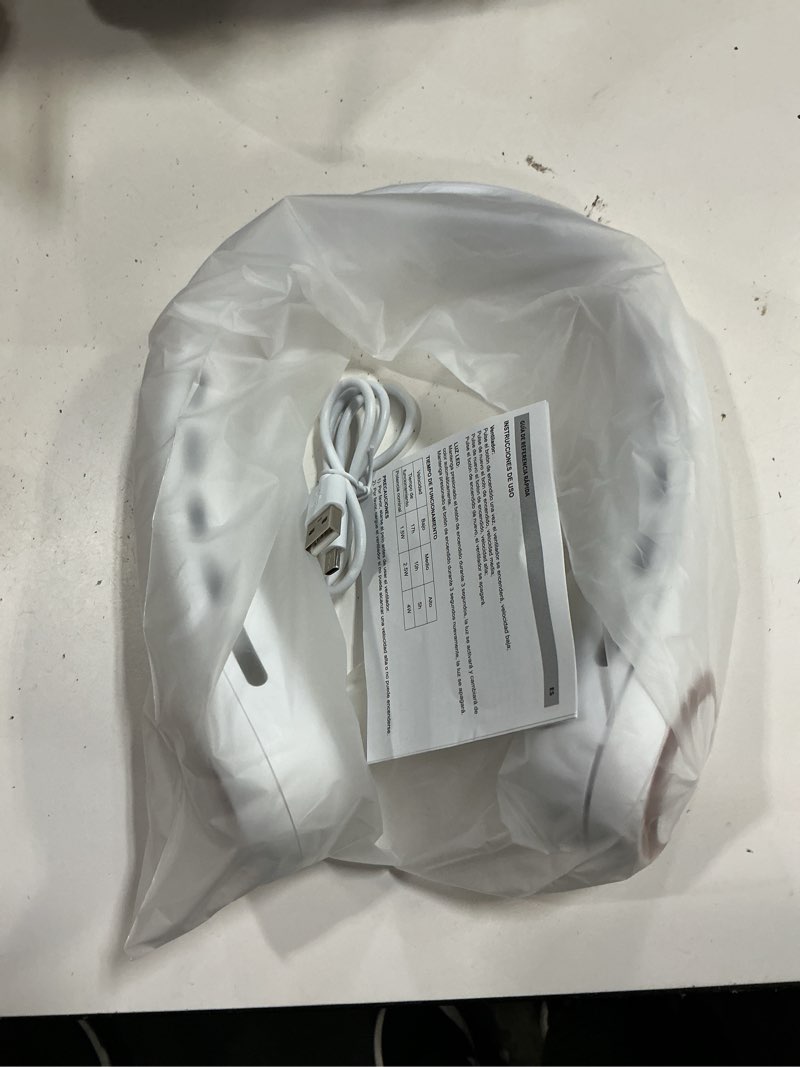 Condition photo showing Good Condition for gulaki portable neck fan, personal fan with 4000mah battery, rechargeable neck fan with 3 speeds and 64 cool lights, birthday gifts for men women mom dad, hands free cooling fan for summer(white)
