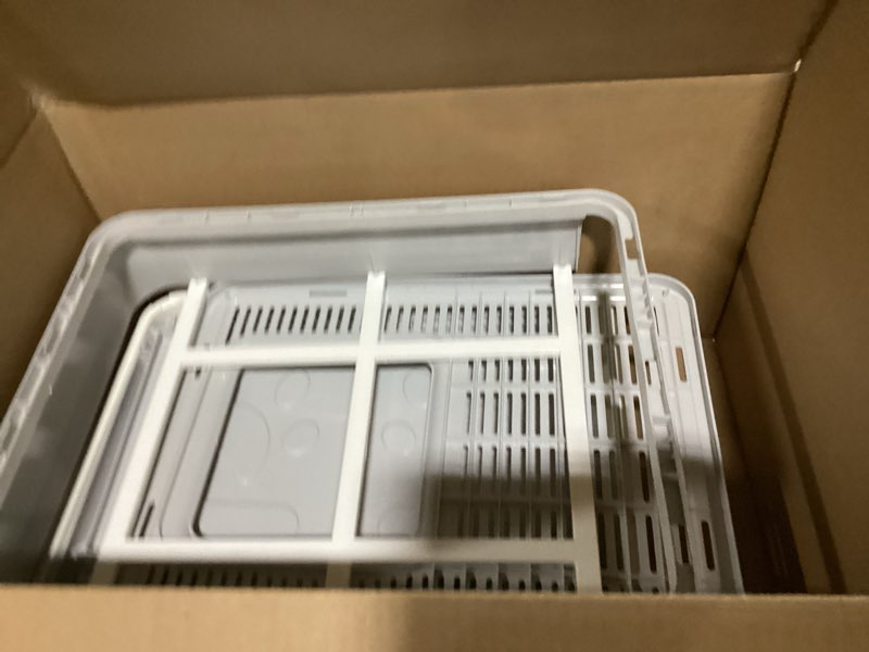 Condition photo showing As Is for Medario Cat Litter Box with Litter Mat and Scoop, Large Foldable Litter Box with Lid, Front Entry To