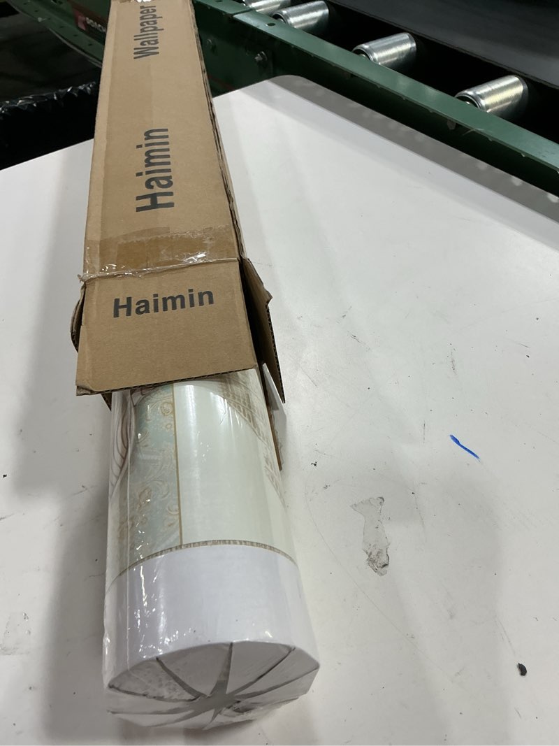 Condition photo showing New/Like New for haimin grasscloth wallpaper peel and stick 20.9in x 393in fabric contact paper wall paper textured wallpaper horizontal stripes look self-adhesive thick vinyl embossed (beige)