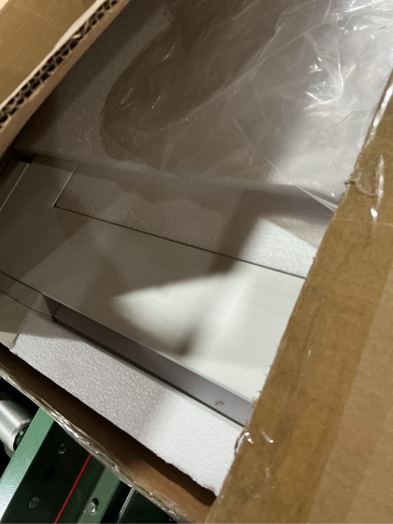 Condition photo showing As Is for TETOTE LED Bathroom Mirror 30 x 36 Front and Backlit Lighted Bathroom Vanity Mirror with Brighter Lights 3-Color Dimmable Led Anti Fog Light up Mirror, Waterproof, Shatterproof Tempered Glass 36"L x 30"W