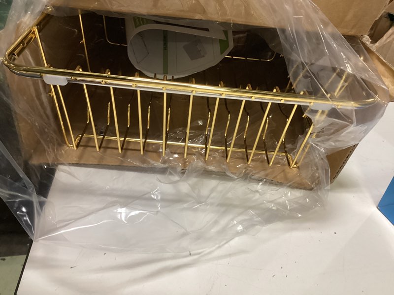 Condition photo showing Good Condition for jasiway gold in sink dish drying rack, expandable stainless steel small dish rack over kitchen sink, plate drainer strainer with utensil holder & cup holders, counter space saving wire dryer rack gold for 11.5"-30"w sink