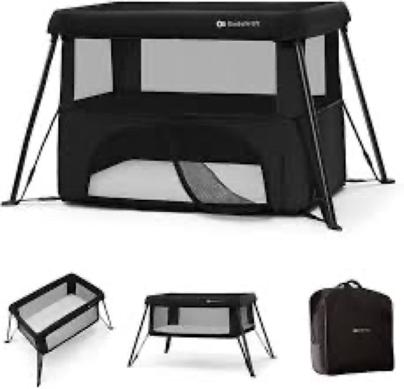 kinderkraft cami 3-in-1 baby bed, travel bed for baby, from birth to 3 years, baby cot, travel cot, 