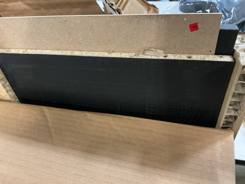 Condition photo showing As Is for mainstays parsons tv stand for tvs up to 50", black oak finish