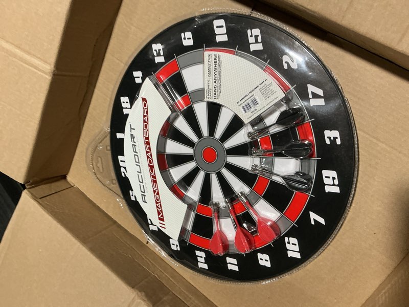 Condition photo showing Good Condition for accudart magnetic dartboard set - safe 16" magnetic dartboard for all ages - no sharp points or dangerous pieces - hang anywhere - save your walls