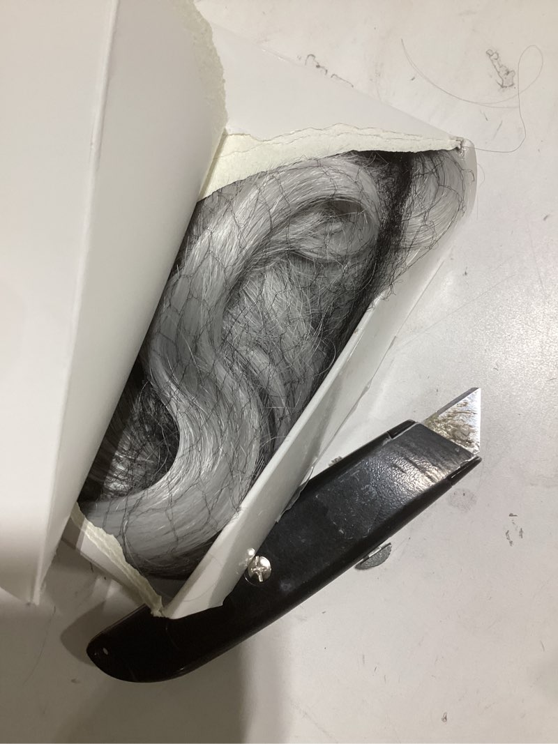 Condition photo showing Good Condition for Long Grey Wavy Wig for Women 26 Inch Ombre Grey Middle Part Curly Synthetic Hair Wig Natural Look Heat Resistant Fiber for Daily Party Use Regular 26 Inch Ombre Grey