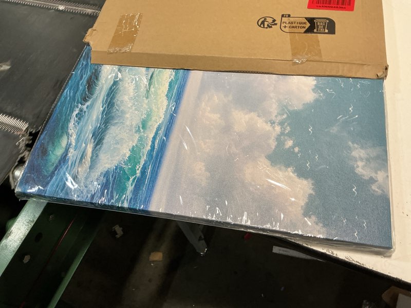 Condition photo showing New/Like New for xiguangart coastal canvas prints wall art beach sunset ocean waves nature pictures trees on rock blue painting seascape wall decor for living room bedroom bathroom home office artwork 40l x 20w 40"l x 20"w tree painting