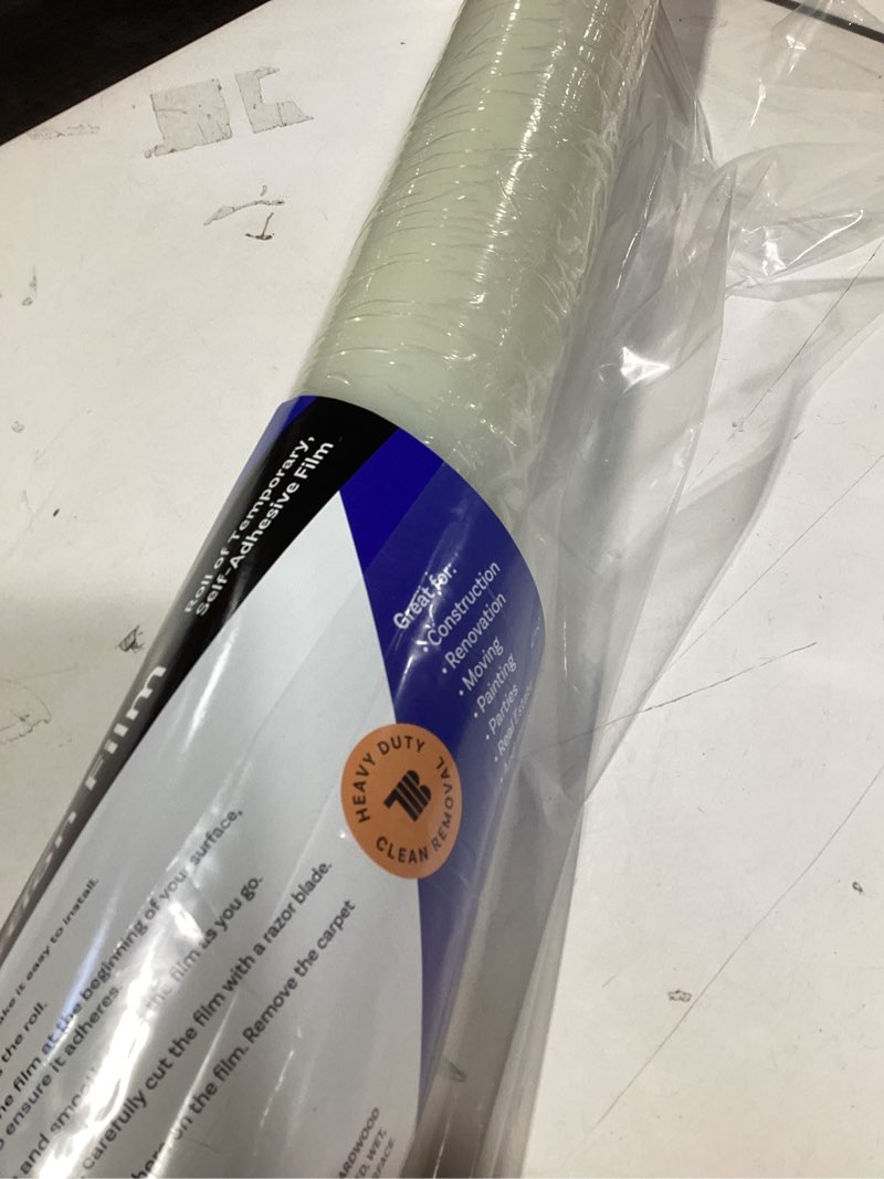 Condition photo showing Good Condition for tapemanblue carpet protection film 36" x 200' roll, self adhesive plastic carpet protector film with clean removal & easy unwind, durable protection tape to shield your surface from dirt and spills