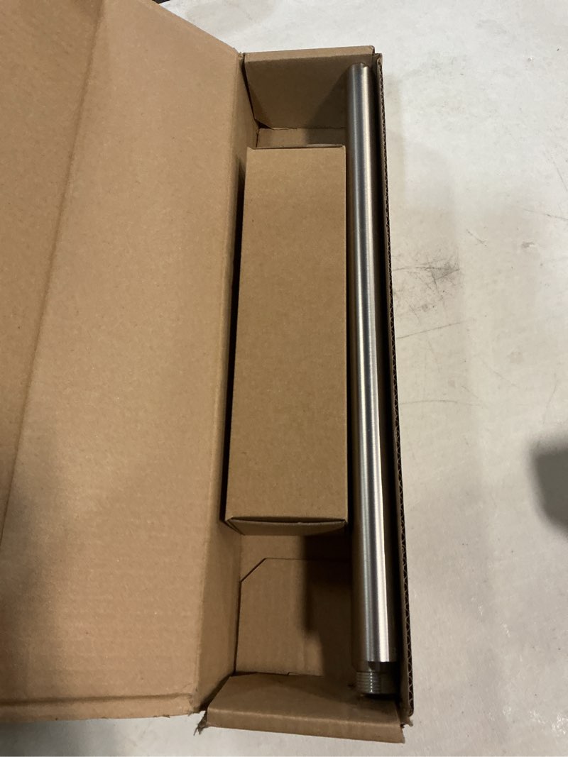 Condition photo showing Good Condition for metal curtain rods 18 to 45 inches, 1 inch modern metal drapery rods, adjustable heavy duty brushed nickel curtain pole, with twisted cage finial(30"-45"satin nickel) 30"-45" satin nickel