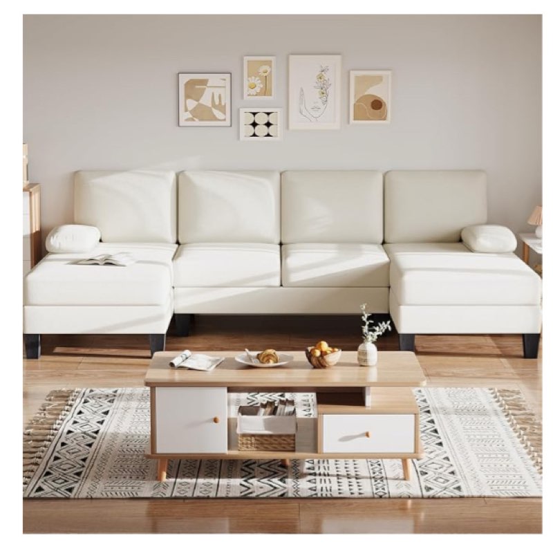 (incomplete 1 box only) (similar to stock photo’sectional couches for living room furniture, 6 seat u shaped sectional sofa with 2 ottoman, modular sectional sofa for apartment furniture sets, grey
