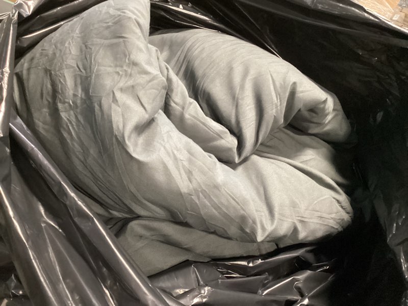 Condition photo showing Good Condition for TEKAMON All Season Oversized King Comforter Winter Warm Summer Soft Quilted Down Alternative Duvet Insert Corner Tabs, Machine Washable Luxury Fluffy Reversible Collection for Hotel,Charcoal Grey Charcoal Gray Oversized King (116" x 98")