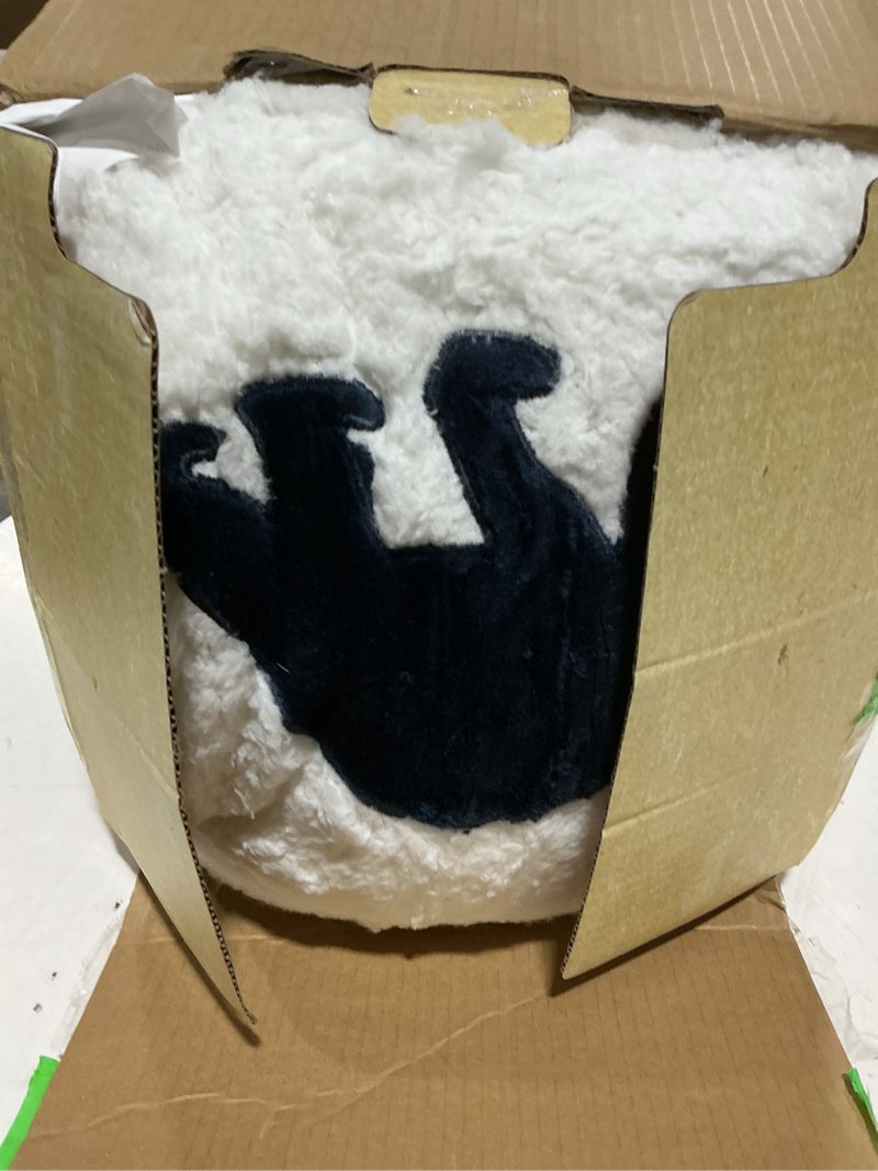Condition photo showing Good Condition for woolrich reversible comforter set ultra soft plush to sherpa, down alternative, cold weather winter warm bedding, with matching sham, decorative pillow navy/ivory full/queen 4 piece full/queen navy/ivory
