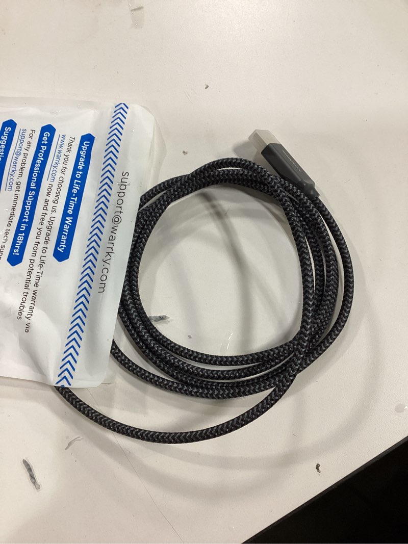 Condition photo showing As Is for Warrky USB C to DisplayPort Cable 8K 60Hz [Gold-Plated Plug, Metal Case] 4K 240Hz, 2K 360Hz Type-C to Display Port 1.4 Cord, Thunderbolt 5/4/3 Compatible with MacBook Pro/Air, iPhone 17, iPad, Galaxy 6ft 1 Pack Grey