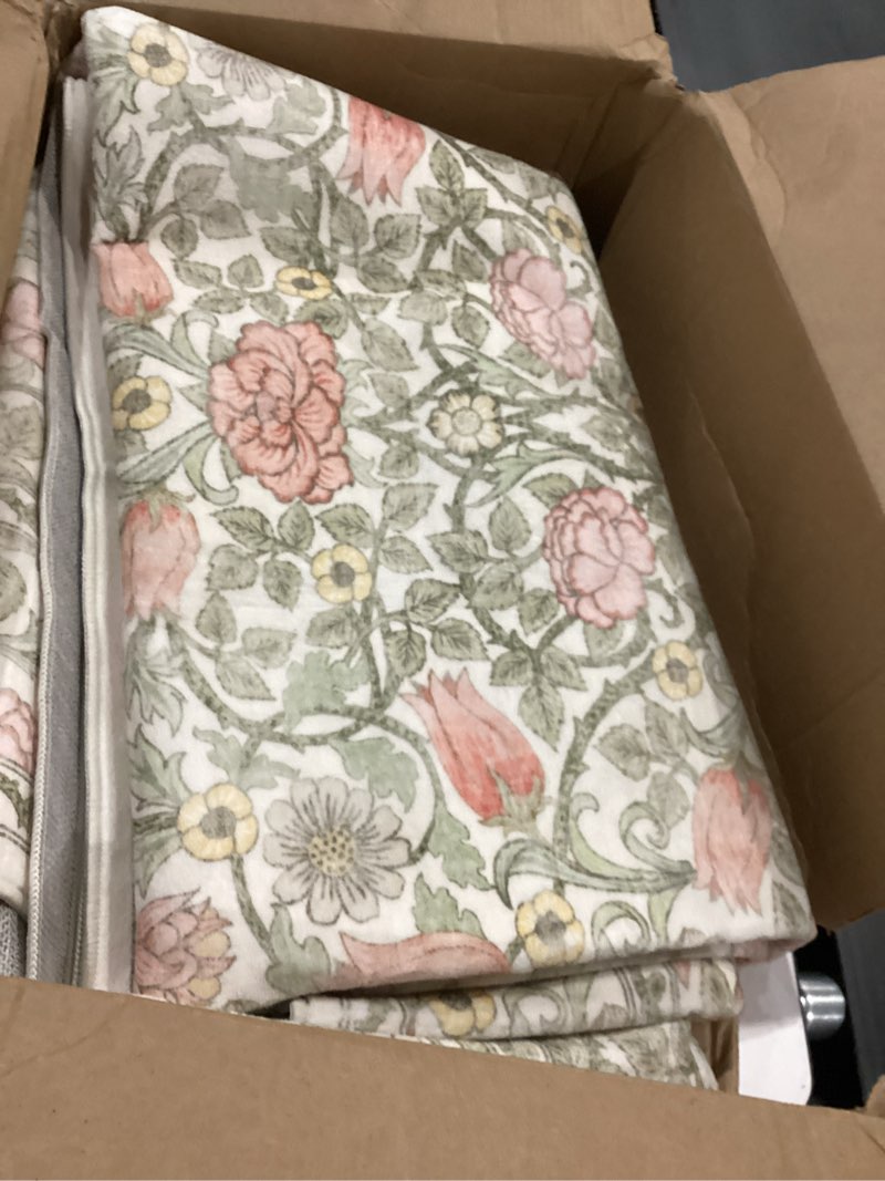 Condition photo showing As Is for garveehome pink and green vintage floral washable rugs 8x10 for living room boho retro botanical rug low pile stain resistance non slip carpet for bedroom nursery dining room a beige / pink 8' x 10' (rectangular)