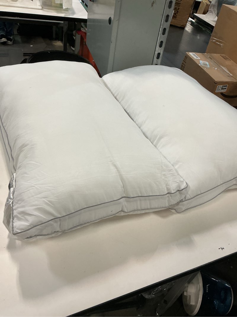 Condition photo showing As Is for Climaloft Bed Pillows Queen Size Set of 2 with 100% Cotton Cases, Soft & Supportive Down Alternative Pillow Inserts for All Sleepers, Hotel Quality (White, 20"x30")
