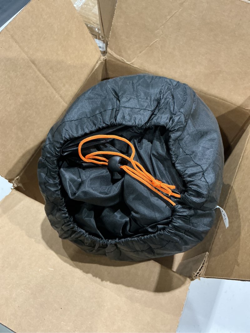 Condition photo showing Good Condition for motorcycle cover, heavy duty 600d oxford, waterproof outdoor, weather resistant, rip-proof, anti-uv with 5 reflective strips, 2 lock-holes, 1 windproof strap, 1 storage bag (97.5" x 41" x 50") 97.5" x 41" x 50" black
