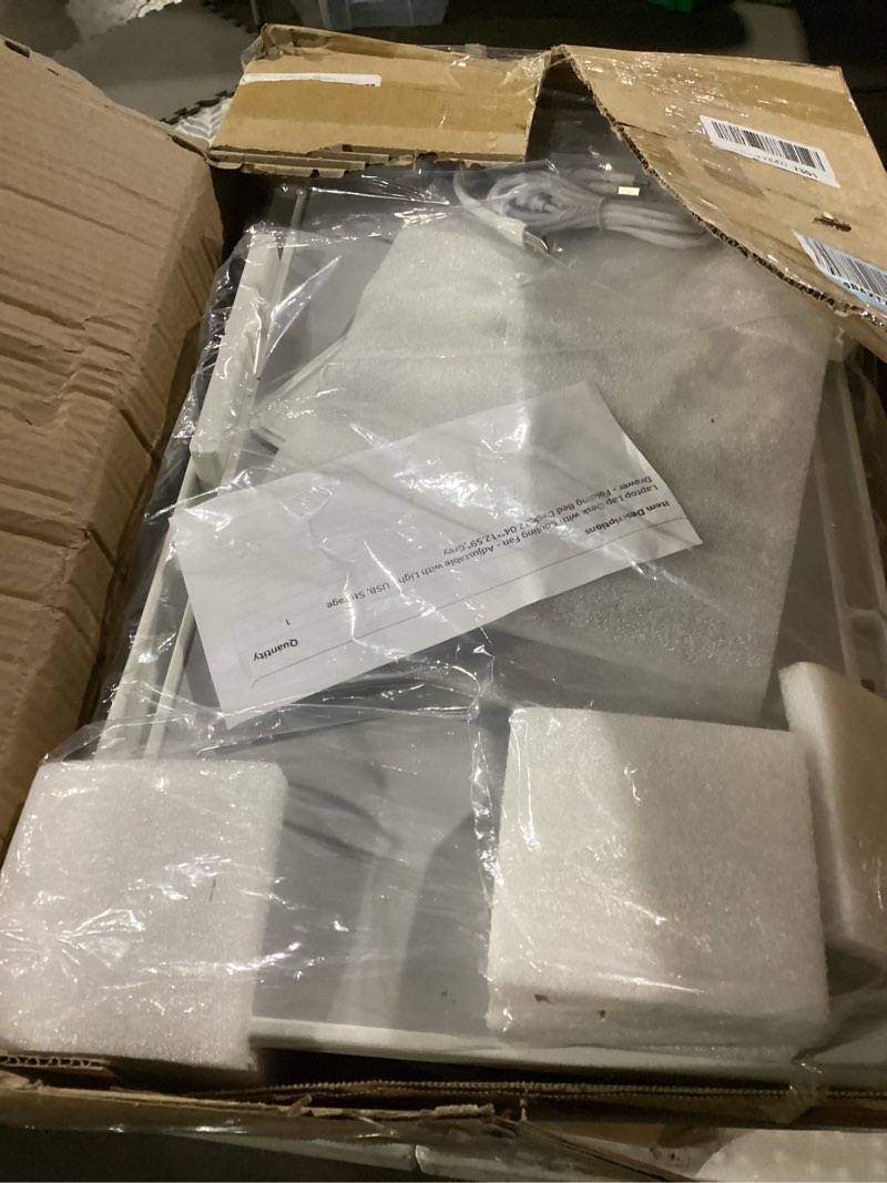 Condition photo showing Good Condition for Laptop Lap Desk with Cooling Fan - Adjustable with Light, USB, Storage Drawer - Folding Bed Desk,22.04"*12.59",Grey Grey,56-32cm