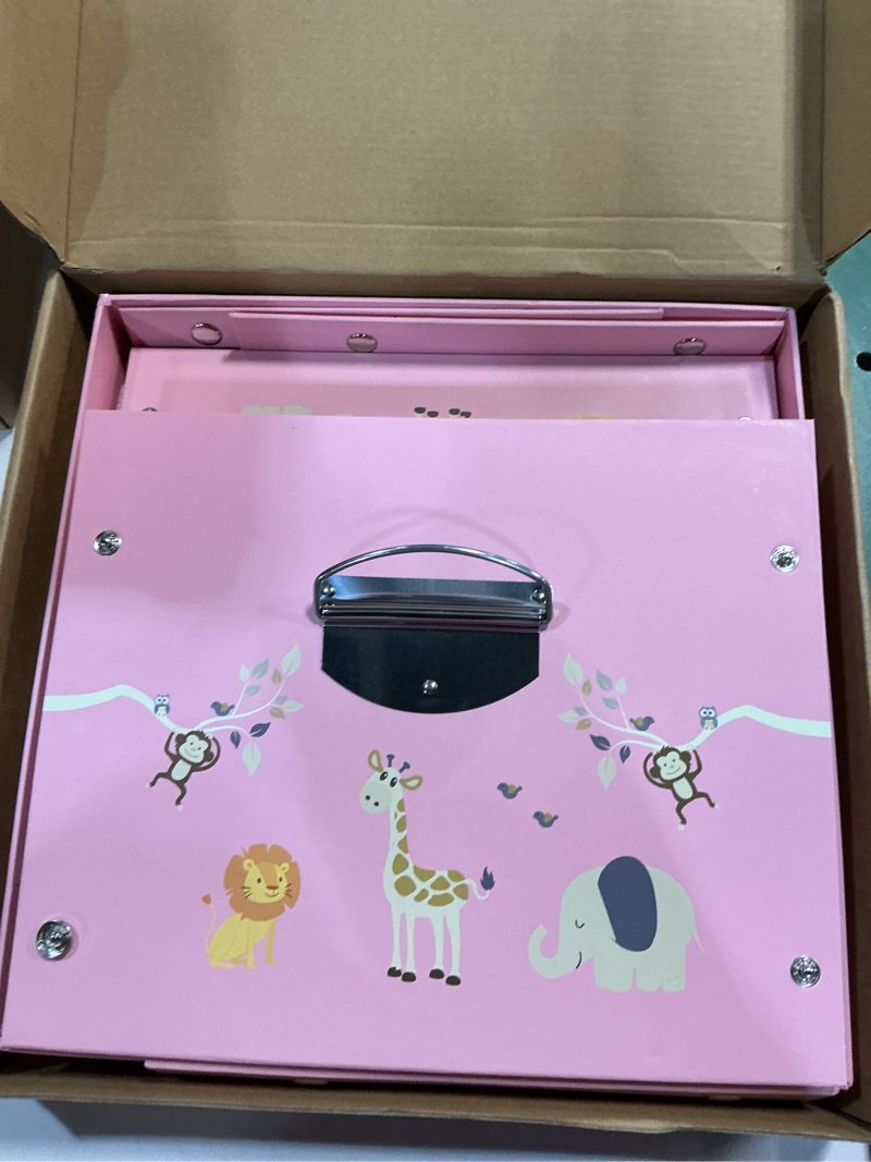 Condition photo showing As Is for growings baby keepsake box - large memory storage for newborns, suitable for boys and girls, strong, durable, and collapsible gifts pink