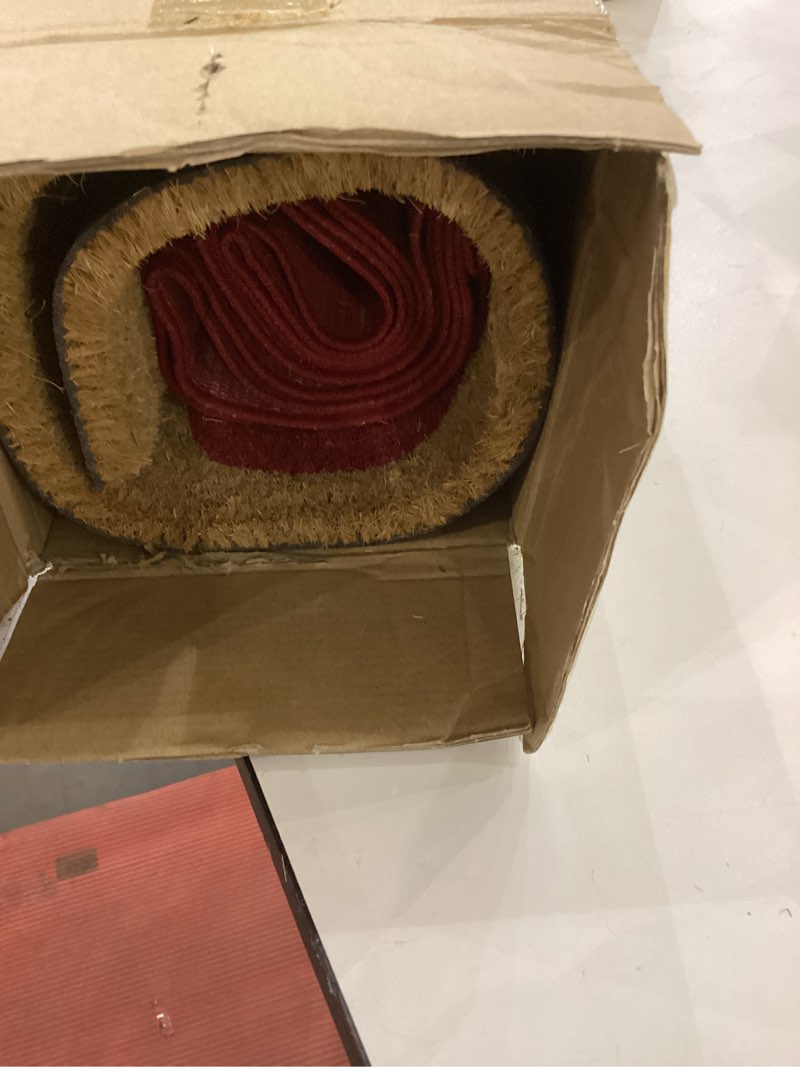 Condition photo showing Good Condition for Christmas Door Mat Combo Set, 100% Coco Coir Welcome Mat + 28 x 43 Inches Red and White Plaid Rug - New Year Holiday Christmas Deer Collection Doormat for Front Porch Entryway Decor 2'4" x 3'7" (Rectangular) Red and White Plaid