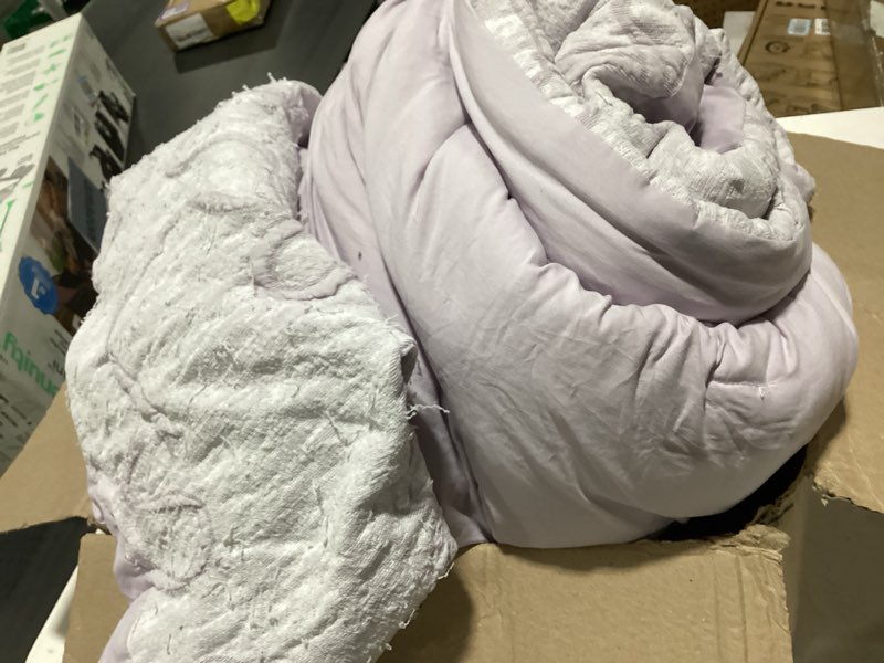 Condition photo showing Good Condition for bedsure queen comforter set, gentlesoft™ 3 pieces bow cute bedding purple room decor aesthetic, queen bedding sets gifts for her women, 1 bed purple comforter, 2 pillow shams, 90x90 inches queen (90" x 90") 01 - bow light purple