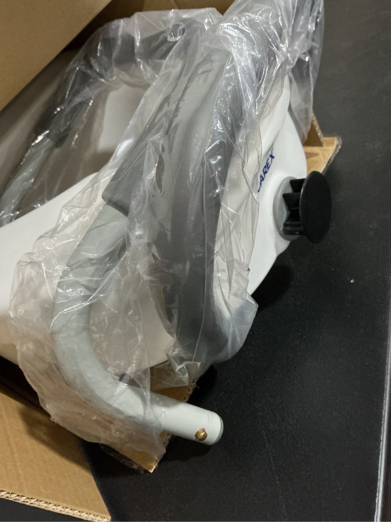 Condition photo showing Good Condition for carex e-z lock raised toilet seat with handles, 5" toilet seat riser with arms, handicap raised toilet seat for seniors and elevated toilet seat