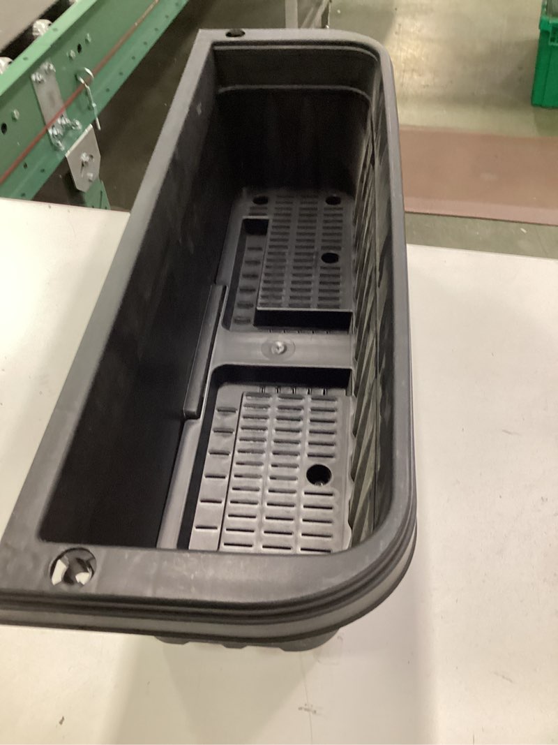 Condition photo showing As Is for (Incomplete) Apollo Exports International 24\" Adjustable Railing Planter, Black 24\" Railing Planter Black