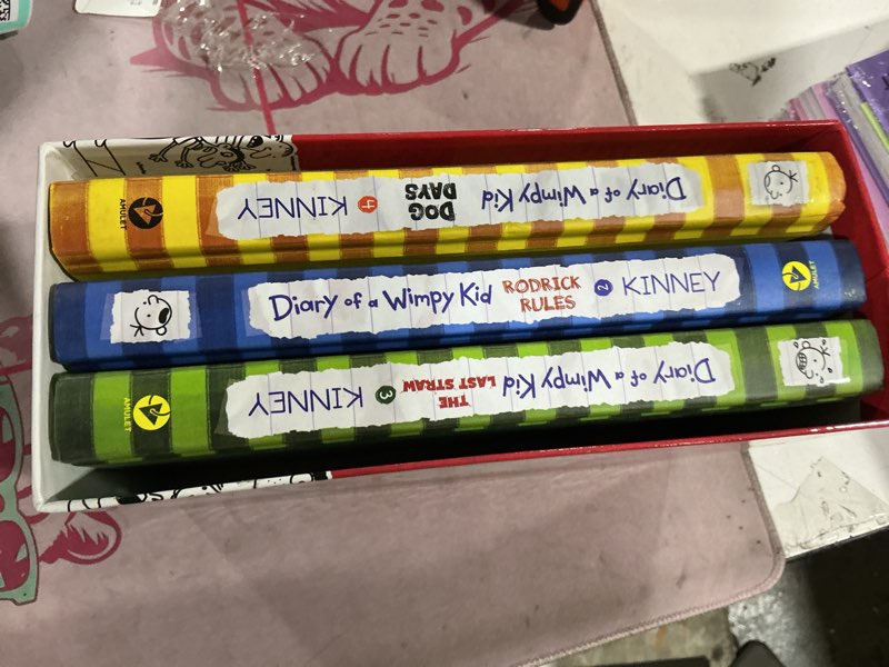 Condition photo showing Good Condition for diary of a wimpy kid box of books 1-4 hardcover gift set - by  jeff kinney (mixed media product)