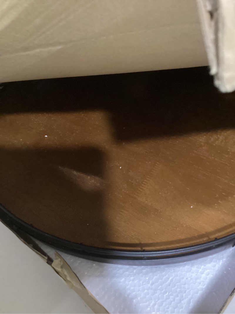 Condition photo showing Good Condition for Farmhouse Oak 21" Lazy Susan Turntable Organizer for Cabinet, Round Wooden Lazy Susan Organization and Storage for Dining Table, Pantry, Kitchen, Countertop, Cupboard,Home Decor, Walnut (21) Walnut 21