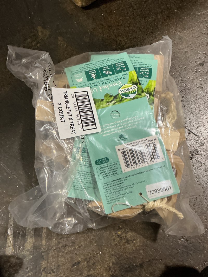 Condition photo showing Good Condition for (Bidding on 3) Oxbow Enriched Life Triangle Tilt N' Treat