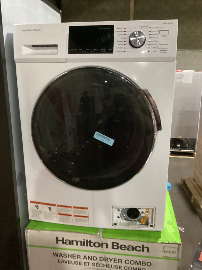 Condition photo showing As Is for HAMILTON BEACH Washer and Dryer Combo 2.7 cu ft - White
