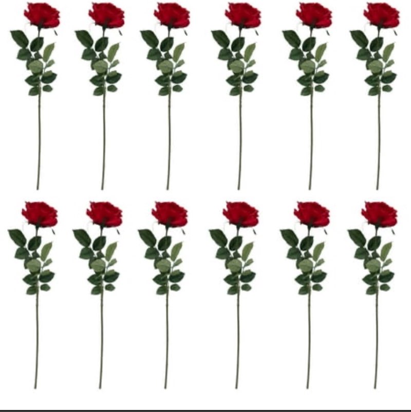 Mainstays 29 in Artificial Blooming Red Rose Indoor Stem Set of 12