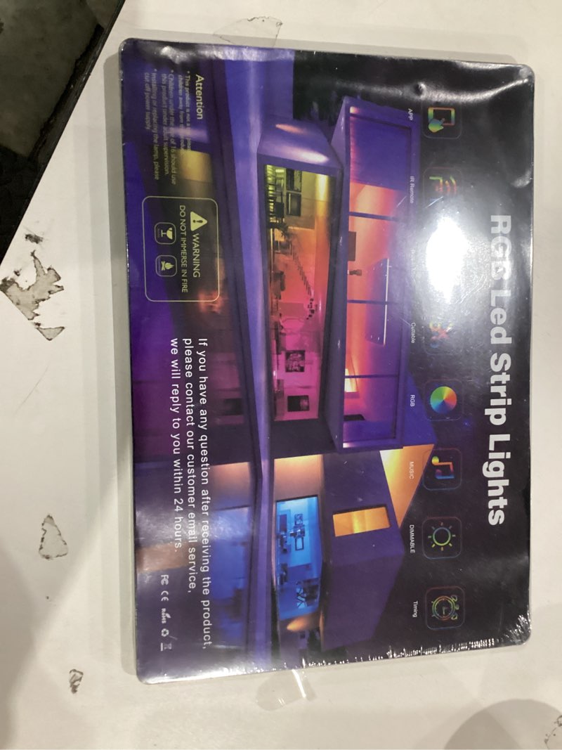Condition photo showing New/Like New for 200 ft led lights for bedroom, music synchronized smart led strip lights, ultra long with remote application control bluetooth led lights, color change rgb light 200ft