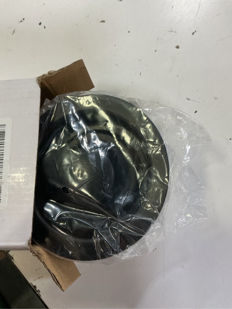 Condition photo showing Good Condition for kitchen sink garbage disposal flange and stopper,sink drain flange with stopper for garbage disposal stainless steel fit universal 3-1/2 inch standard sink drain opening matte black matte black height 1-3/4